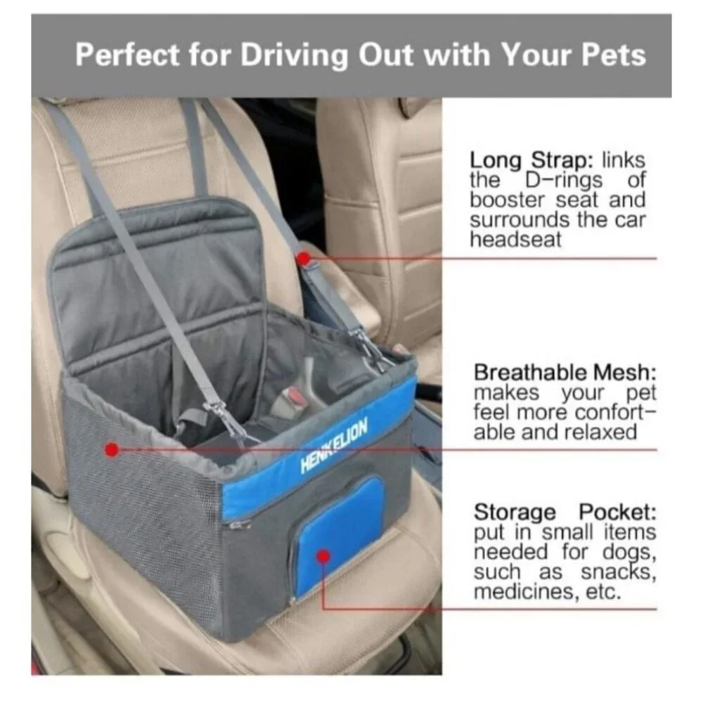 Henkelion Dog Booster Seat Pet Car Duffle Bag